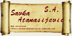 Savka Atanasijević vizit kartica
